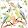 Gift Boutique 100 Bird Cocktail Beverage Napkins Disposable Paper Birds on Branches with Flowers Dessert Napkin Spring Summer Birthday Party Supplies view 2