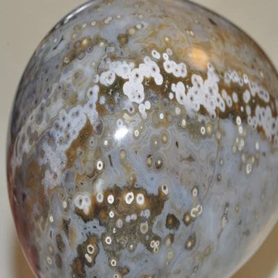  Bella-gems  2.9"-260gm "Individual Selected/Stunning"~Ocean Jasper Orbicular w/Vug Jumbo Egg Stone Crystal Healing - C1360