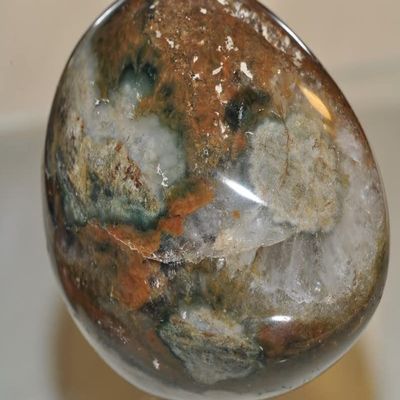  Bella-gems  2.4"-181gm "Individual Selected/Stunning"~Ocean Jasper Orbicular w/Vug Jumbo Egg Stone Crystal Healing - B1360
