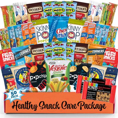 Healthy Snack Box Variety Pack (50 Count) - Valentines Healthy Snacks Variety Pack for Adults, Kids and Teens with Chips, Cookies & Granola Bars - Valentines Care Package College, Birthdays & Travel
