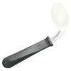 Rehabilitation Advantage Right Handed Grip Easy Coated Offset Spoon, Gray view 1