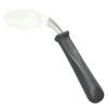 Rehabilitation Advantage Right Handed Grip Easy Coated Offset Spoon, Gray view 2