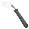 Rehabilitation Advantage Right Handed Grip Easy Coated Offset Spoon, Gray view 3