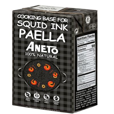 Aneto Squid Ink Paella Cooking Base Broth | 33.83 ounces (6 Pack)