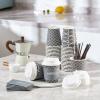 JOLLY PARTY [100 Sets] 10 oz Paper Coffee Cups, Disposable Coffee Cups with Lids, Sleeves and Straws, Hot Cold Beverage Drinking Cup for Water or Tea, To-Go Cups Suitable for Office and Travel view 3