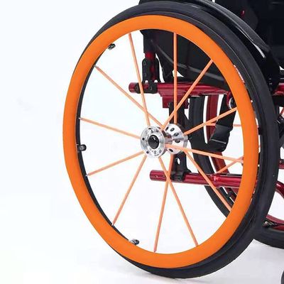 1 Pair 24-inch Rear Wheel Sports Wheelchair Non-Slip Wear-Resistant Silicone Hand Push Cover, Hand Wheel Snare Pads,Orange