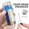 cgaplus Cigar Torch Lighter with Cigar Stand on Top Four Jet Flame Butane Refillable Cigar Lighter with Punch(Grey) view 3
