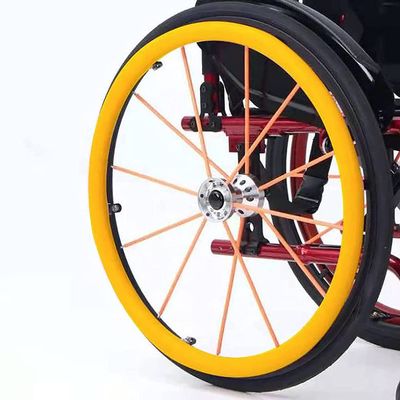 1 Pair 24-inch Rear Wheel Sports Wheelchair Non-Slip Wear-Resistant Silicone Hand Push Cover, Hand Wheel Snare Pads,Yellow