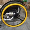 1 Pair 24-inch Rear Wheel Sports Wheelchair Non-Slip Wear-Resistant Silicone Hand Push Cover, Hand Wheel Snare Pads,Yellow view 2