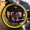 1 Pair 24-inch Rear Wheel Sports Wheelchair Non-Slip Wear-Resistant Silicone Hand Push Cover, Hand Wheel Snare Pads,Yellow view 3