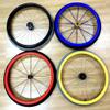 1 Pair 24-inch Rear Wheel Sports Wheelchair Non-Slip Wear-Resistant Silicone Hand Push Cover, Hand Wheel Snare Pads,Yellow view 4