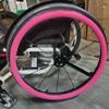1 Pair 24-inch Rear Wheel Sports Wheelchair Non-Slip Wear-Resistant Silicone Hand Push Cover, Hand Wheel Snare Pads,Pink view 2