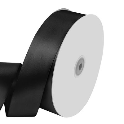1-1/2" Wide x 100 Yards Single Faced Polyester Black Satin Ribbon, Perfect for Crafts, Bow Making, Wedding Decor, Sewing, Gift Package Wrapping and More (Black)