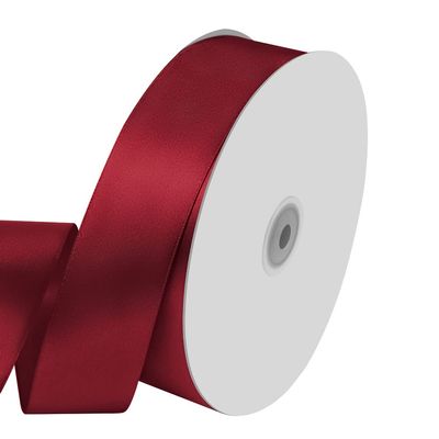 1-1/2" Wide x 100 Yards Single Faced Polyester Wine Red Satin Ribbon, Perfect for Wedding, Gift Wrapping, Bow Making & Other Projects (Wine Red)