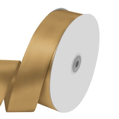 1-1/2" Wide x 100 Yards Solid Color Dark Gold Satin Ribbon, Fabric Satin Ribbon for Gift Wrapping, Wreath, Wedding Party Decoration and Other Sewing Projects (Champagne Gold)