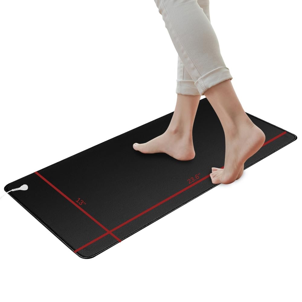 Grounding Mat for Improved Sleep, Reduced Anxiety, Pain, Headache Relief, Health Balance. Grounded Therapy. Connect to Earth While Indoors. Grounding Cord Included. 23.6" x 11.8"