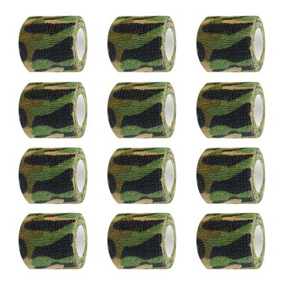 12-Pack Self Adhesive Cohesive Wrap Bandages, Tape Self Adherent, Strong Elastic Sports Tape, 2 inches x 5 Yards