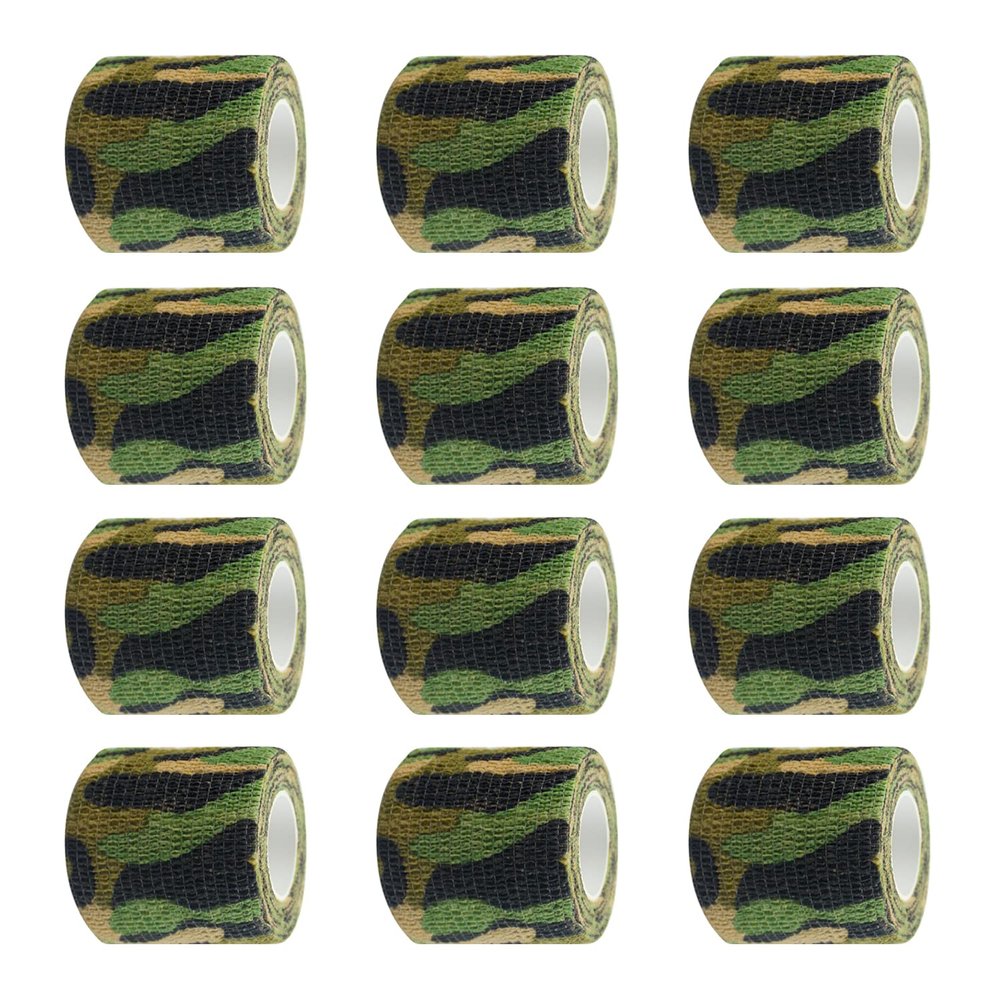 12-Pack Self Adhesive Cohesive Wrap Bandages, Tape Self Adherent, Strong Elastic Sports Tape, 2 inches x 5 Yards