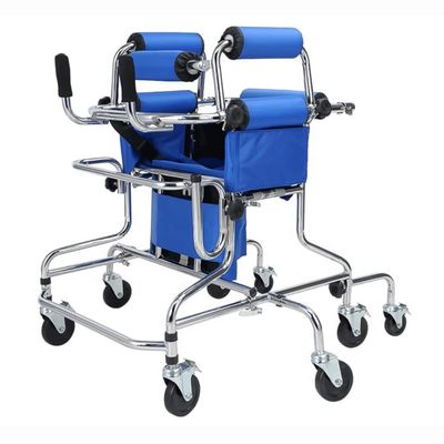 BBZY Foldable Upright Walker for Kids with Seat Cushion and Backrest Height Adjustable Fall-Proof Rollator Walking Aids Weight 265lbs