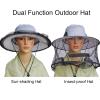 Sucrain 2 Pack Mosquito Head Net Hat Sun Hat Garden Bug Hat with Hidden Net Mesh for Outdoor Gardening Beekeeping view 4