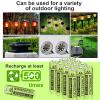 KINREECELL Rechargeable AA Batteries, Ni-MH Double A 600mAh Solar Batteries High Capacity 1.2V Pre-Charged for Outdoor Solar Lights(12pack) view 4