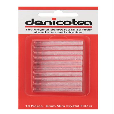 Denicotea Slim Crystal Filter - 10 Count - for Use with Nice Devices - Reduce Tar & Carcinogens - Will Not Affect Flavor - Reduce Staining of Skin - 10135