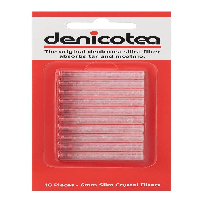 Denicotea Slim Crystal Filter - 10 Count - for Use with Nice Devices - Reduce Tar & Carcinogens - Will Not Affect Flavor - Reduce Staining of Skin - 10135