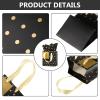 Tenare 12 Pcs Small Gift Bags Mini Metallic Paper Bag Bulk Tiny with Handle Tissue Paper for Gift Wrapping Happy Valentines Day Chinese New Year Birthday Party(7 x 4 x 9 Inch,Black Gold) view 3