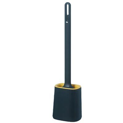 Toilet Brush Double-Sided Toilet BrushSilicone Bathroom Toilet Brush and HolderFloor Stand or Wall Mount Installation Toilet Bowl Brush Upgraded (Color : Dark Blue)