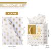 Tenare 12 Pcs Small Gift Bags Mini Metallic Paper Bag Bulk Tiny with Handle Tissue Paper for Gift Wrapping Happy Valentines Day Chinese New Year Birthday Party(7 x 4 x 9 Inch,White Gold) view 2
