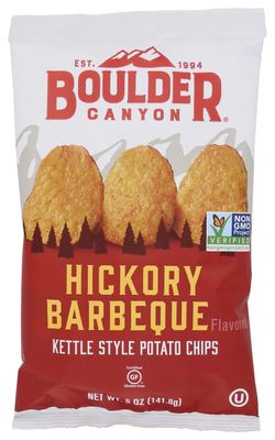 Boulder Canyon Kettle Chips Hickory Barbeque 5.0oz (Pack 12)