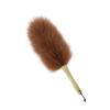 iHUFeather Lambswool Duster 14'' Length Solid Wooden Handle Leather Hang Strap for Cleaning Ceiling Fans Window Blinds Computer Furniture Figurines TV Natural Feather Duster,Brown view 1