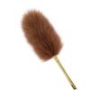 iHUFeather Lambswool Duster 16'' Length Solid Wooden Handle Leather Hang Strap for Cleaning Ceiling Fans Window Blinds Computer Furniture Figurines TV Natural Feather Duster,Brown view 1
