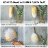 iHUFeather Lambswool Duster 14'' Length Solid Wooden Handle Leather Hang Strap for Cleaning Ceiling Fans Window Blinds Computer Furniture Figurines TV Natural Feather Duster,Yellow+White view 4