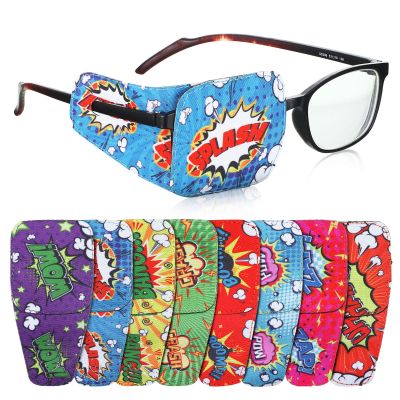 8 Pcs Eye Patches for Kids, Eyepatch for Glasses to Cover Either Eye Cartoon Eye Patching Fabric Patch for Kids Boys Girls(Hero Style)