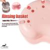 Denture Case, Definitely No-Leak Denture Bath Box for Traveling Perfectly, Denture Cup with Strainer & Mirror(Pink) view 2
