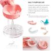 Denture Case, Definitely No-Leak Denture Bath Box for Traveling Perfectly, Denture Cup with Strainer & Mirror(Pink) view 4
