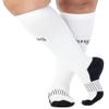 (3 Pack) MMHG Compression Socks Women & Men 20-30 mmHg for Nursing Sports Running Athletics Travel Flight Work - Unisex Knee High Support Stocking - White, Medium view 3
