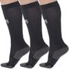 (3 Pack) MMHG Plus Size Compression Socks Women & Men 20-30 mmHg for Nursing Sports Running Athletics Travel Flight Work - Wide Calf Unisex Knee High Support Stocking - Black, 2X-Large view 1