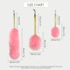 iHUFeather Lambswool Duster 16'' Length Solid Wooden Handle Leather Hang Strap for Cleaning Ceiling Fans Window Blinds Computer Furniture Figurines TV Natural Feather Duster,Pink view 2
