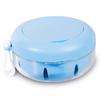 Mckkor Retainer Case, Retainer Cleaner Case, Definitely No-Leak Denture Case Denture Bath Box for Traveling Perfectly, Denture Cup with Strainer & Mirror(Blue) view 1