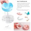 Mckkor Retainer Case, Retainer Cleaner Case, Definitely No-Leak Denture Case Denture Bath Box for Traveling Perfectly, Denture Cup with Strainer & Mirror(Blue) view 2