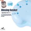 Mckkor Retainer Case, Retainer Cleaner Case, Definitely No-Leak Denture Case Denture Bath Box for Traveling Perfectly, Denture Cup with Strainer & Mirror(Blue) view 3