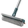 Floor Scrub Brush, 3 in 1 Scrape Brush Stiff Bristle Shower Scrubber, 44.5'' Retractable Long Handle Gap Floor Brush Kitchen Crevice Cleaning Brush can Wipe Multi-Purpose Cleaning Floor Brush view 1