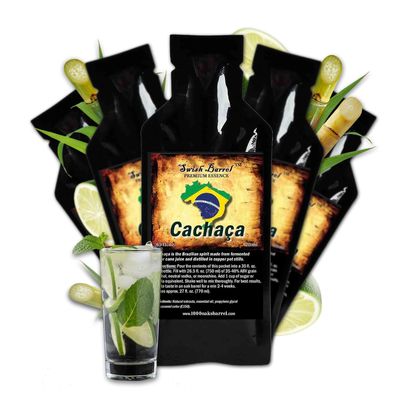 Brazilian Cachaca Rum Flavoring Essence (5 Pack) Liquor Flavor Refill Packets for Bootleg Kits & Barrel Aging, Swish Barrel Extract for Cocktails, Mixology & Moonshine Distilling 5x20ml (.65oz)