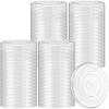 200 Pcs Clear Flat Lids Plastic Disposable PET Cup Lids with Straw Slot Fits for 12 oz, 16 oz, 20 oz and 24 oz Cups for Summer Iced Coffee, Ice Cream, Slush, Milkshake, Party Supplies view 1