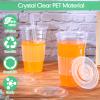 200 Pcs Clear Flat Lids Plastic Disposable PET Cup Lids with Straw Slot Fits for 12 oz, 16 oz, 20 oz and 24 oz Cups for Summer Iced Coffee, Ice Cream, Slush, Milkshake, Party Supplies view 3
