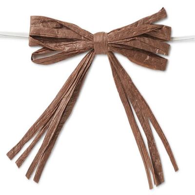 NW Craft Supply - Pre-Tied Raffia Chocolate Brown 18pc