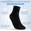 Bulinlulu Diabetic Socks for Women Men,6 Pairs Non Binding Diabetic Ankle Wide Socks with Seamless Toe Size 7-9 9-11(Medium,Black) view 3