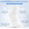Bulinlulu Diabetic Socks for Women Men,6 Pairs Non Binding Diabetic Ankle Wide Socks with Seamless Toe 6-9 9-11 13-15(Large,White-6 Pairs) view 3